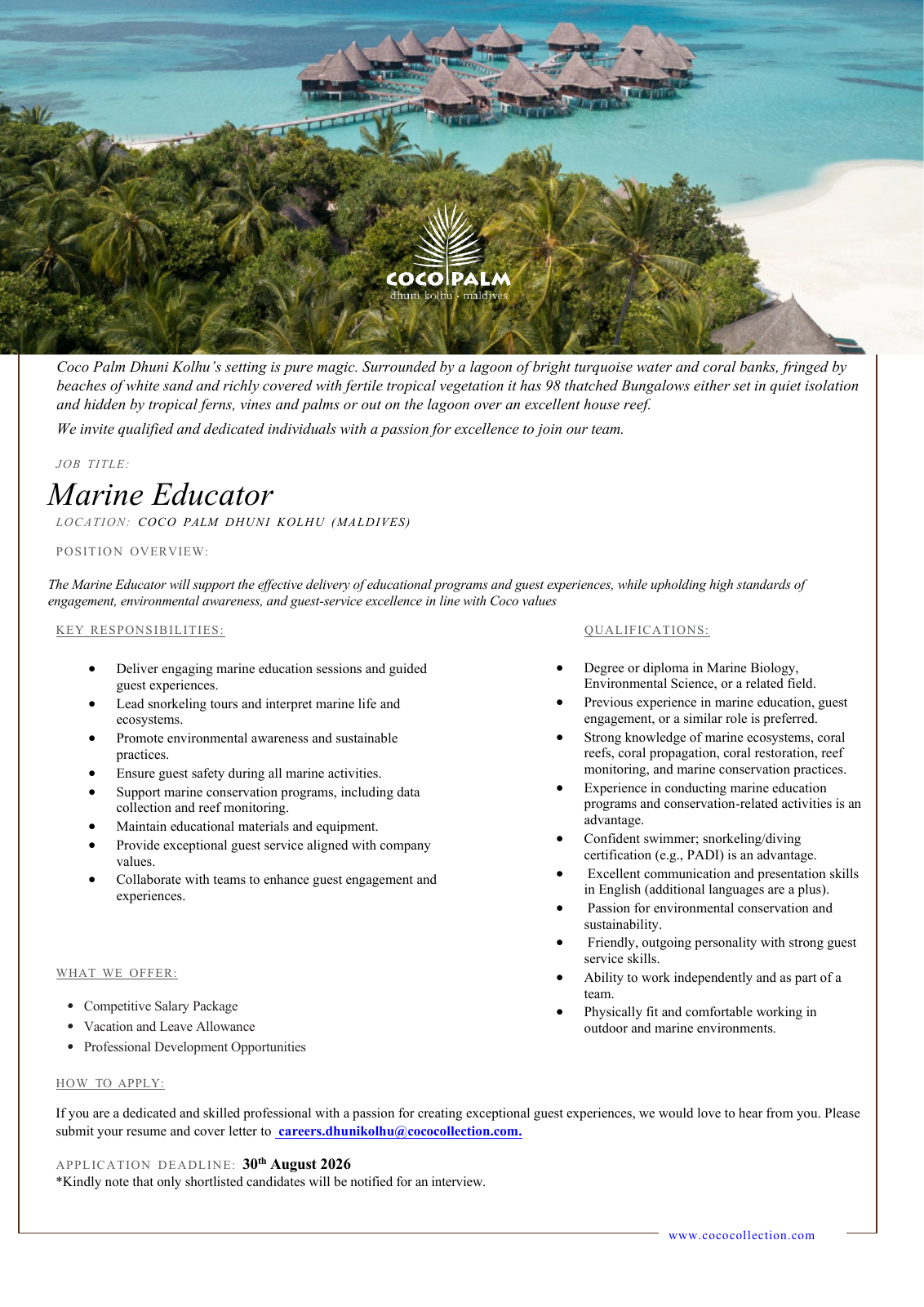 Оригинал объявления из источника job-maldives.com, страница 1
