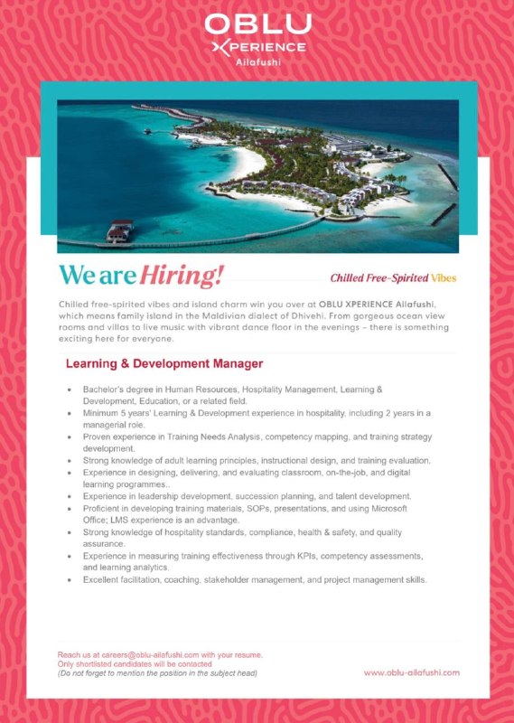 Оригинал объявления из источника t.me/jobmaldivess
