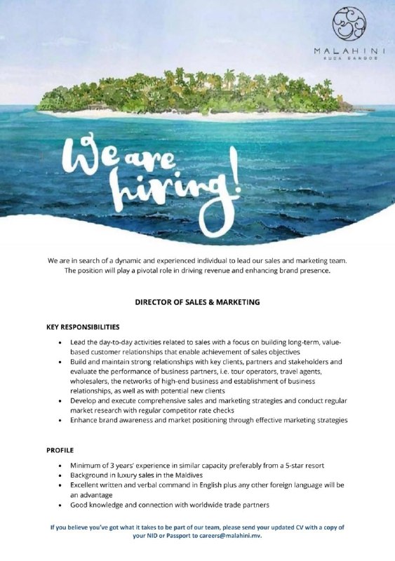 Оригинал объявления из источника t.me/jobmaldivess
