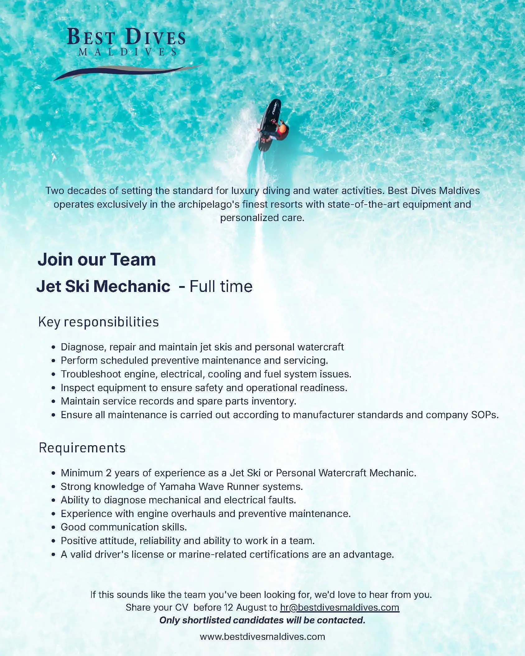Оригинал объявления из источника job-maldives.com
