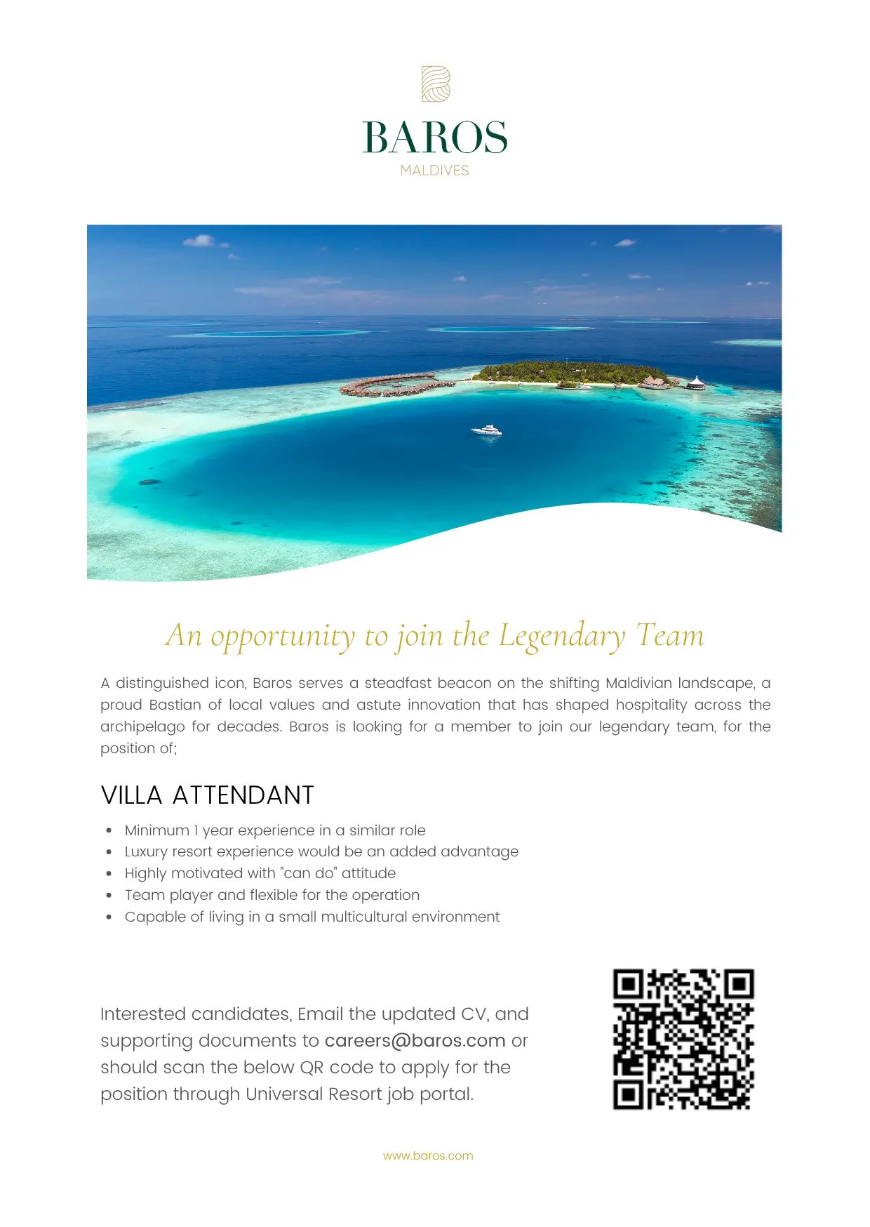 Оригинал объявления из источника job-maldives.com