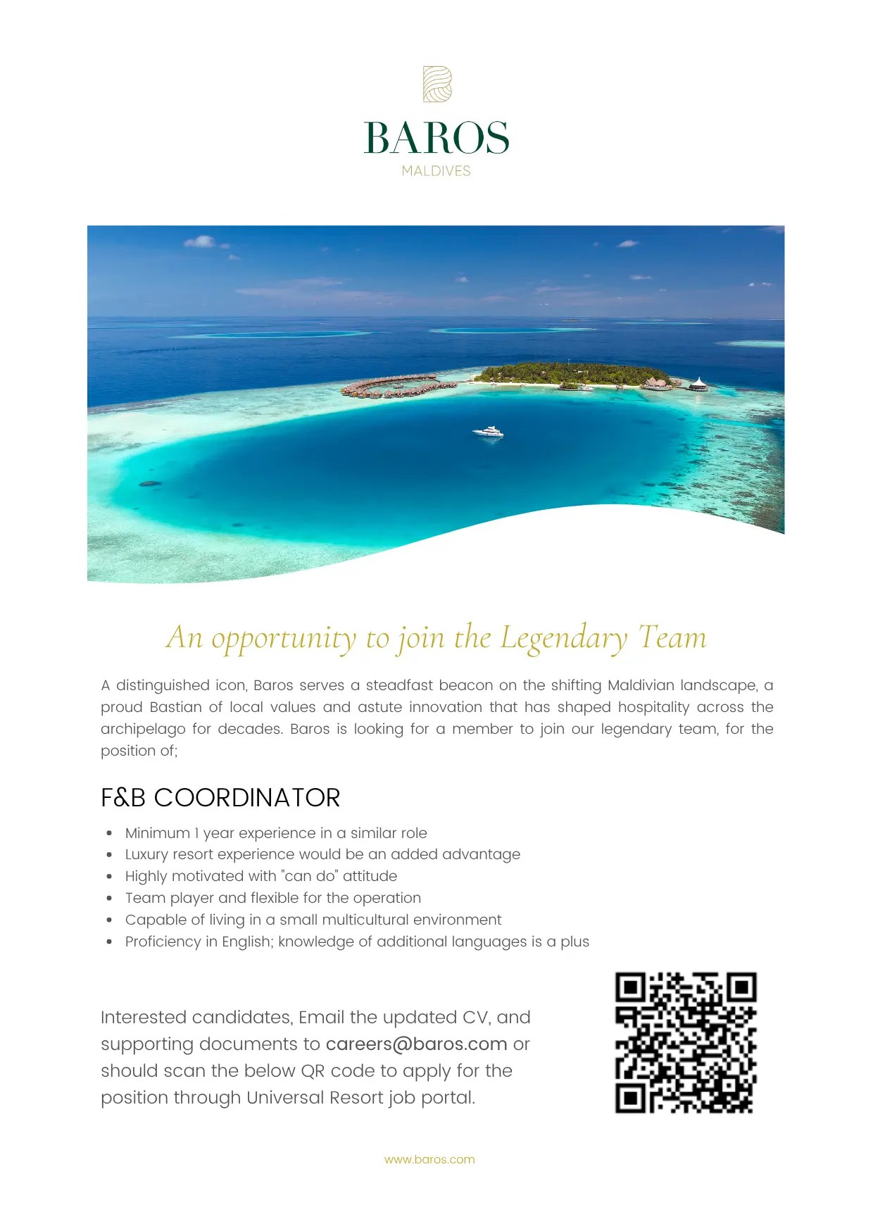 Оригинал объявления из источника job-maldives.com