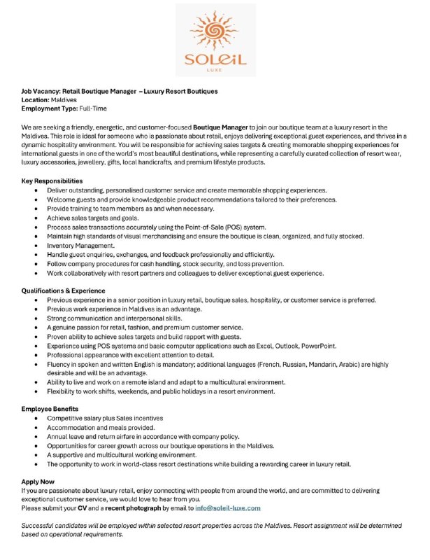 Оригинал объявления из источника t.me/jobmaldivess