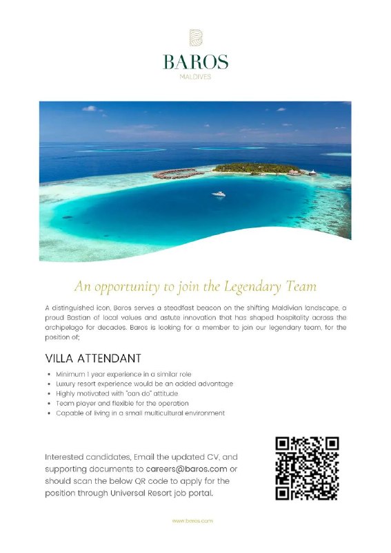Оригинал объявления из источника t.me/jobmaldivess