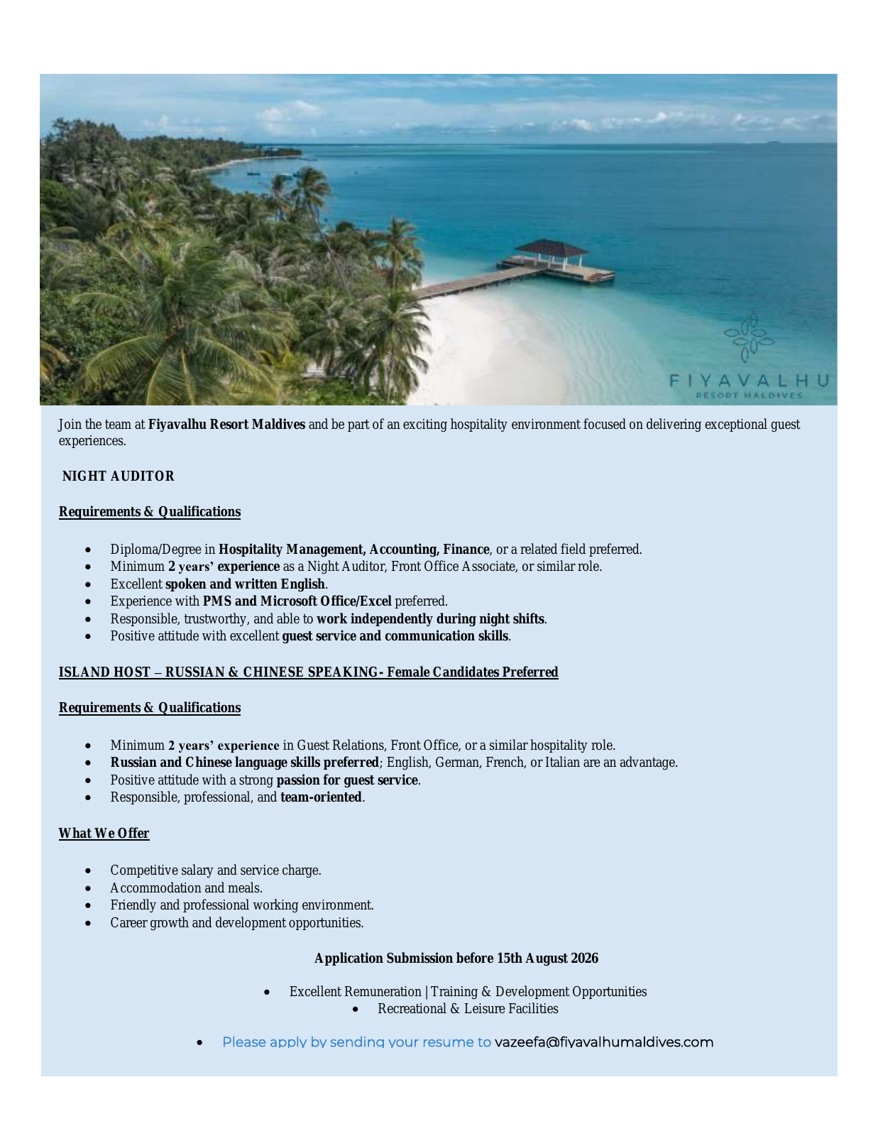 Оригинал объявления из источника job-maldives.com, страница 1