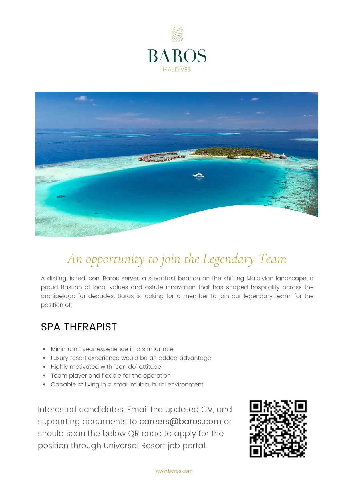 Оригинал объявления из источника job-maldives.com
