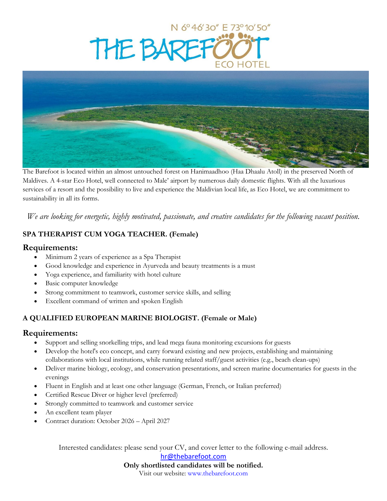 Оригинал объявления из источника job-maldives.com, страница 1