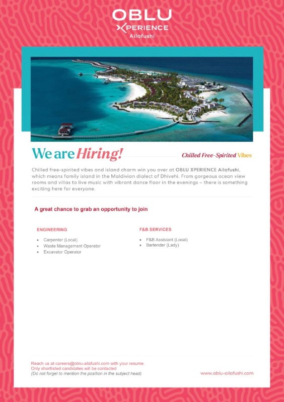 Оригинал объявления из источника t.me/jobmaldivess