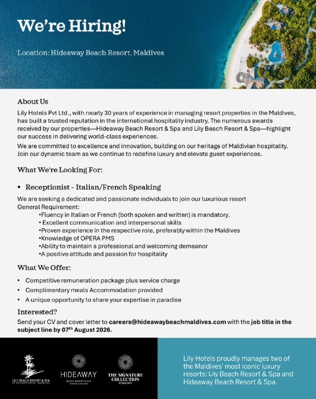 Оригинал объявления из источника t.me/jobmaldivess