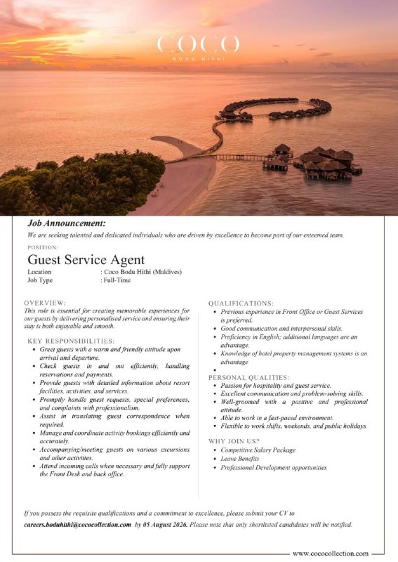Оригинал объявления из источника t.me/jobmaldivess