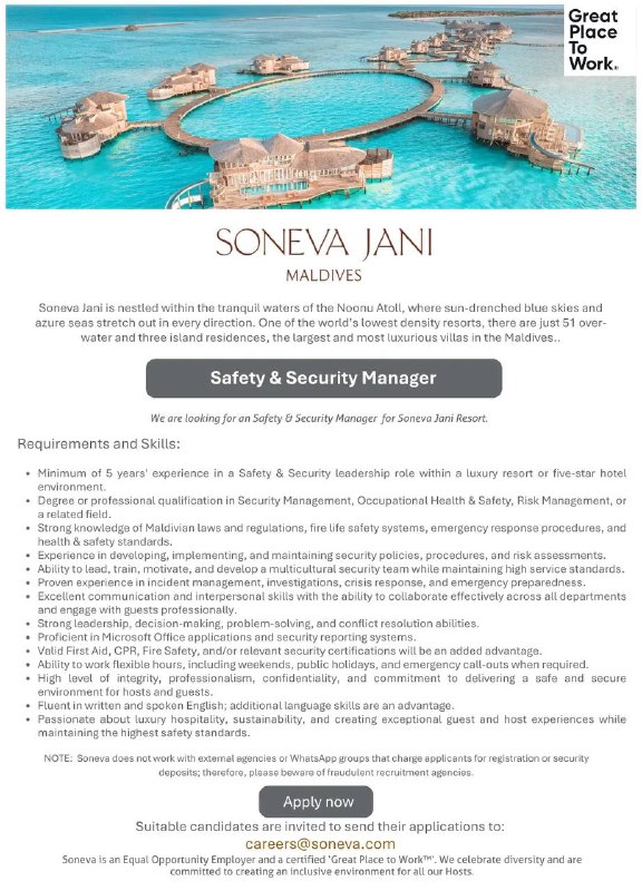 Оригинал объявления из источника t.me/jobmaldivess