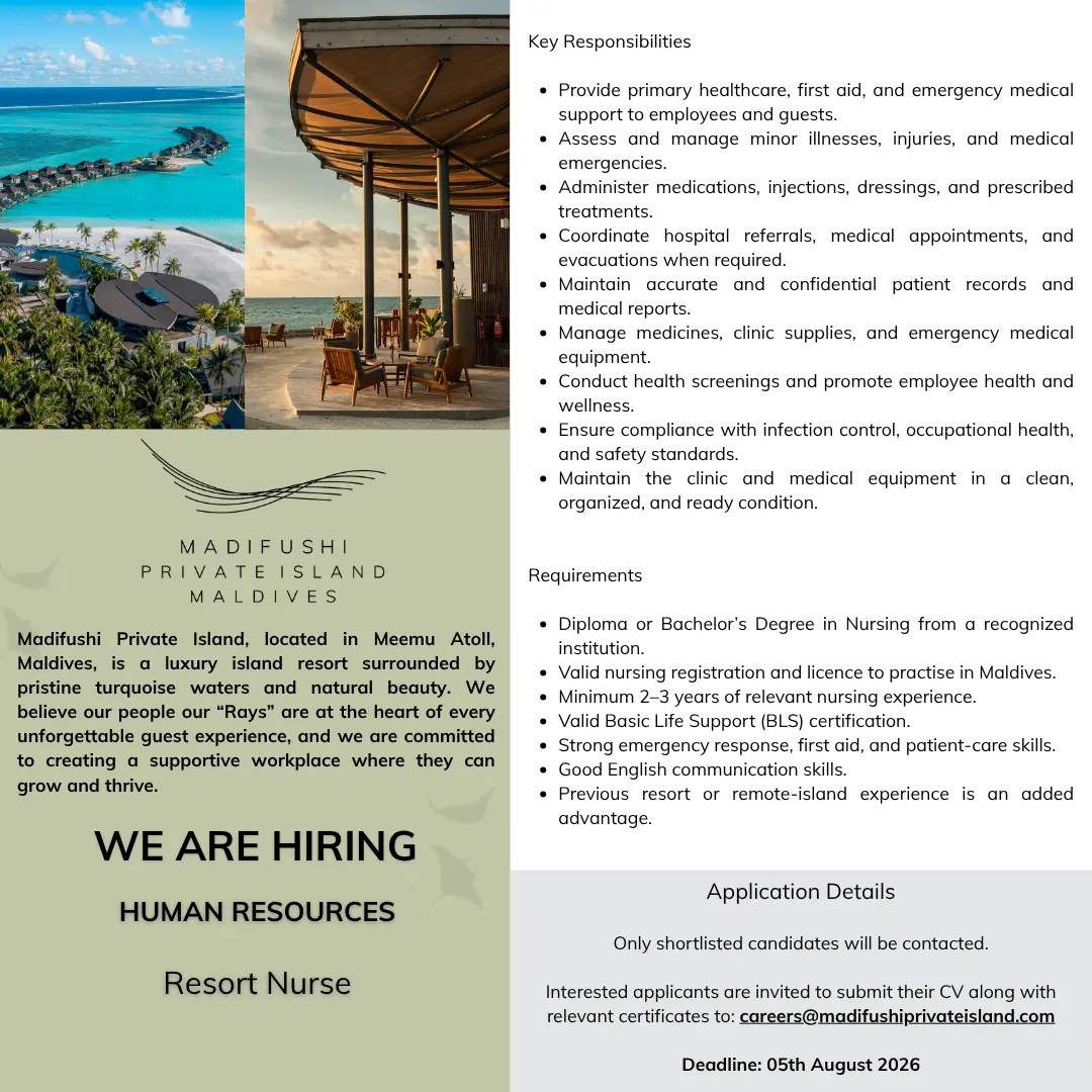 Оригинал объявления из источника job-maldives.com