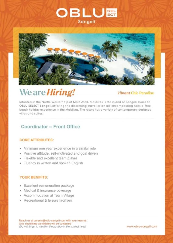 Оригинал объявления из источника t.me/jobmaldivess