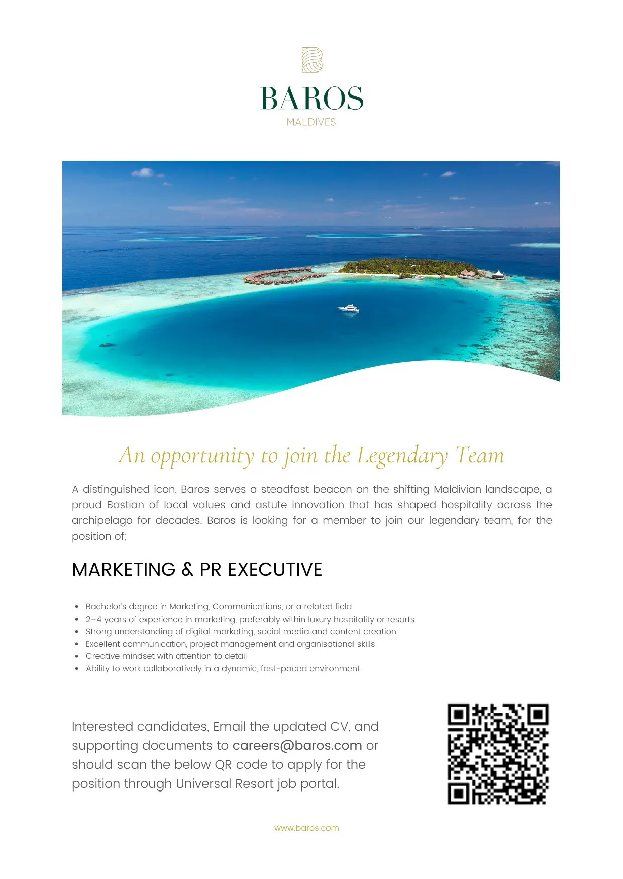 Оригинал объявления из источника job-maldives.com